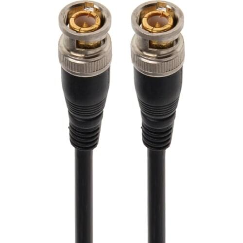 BNC Male To Male Nickel Plating Straight Crimp RG58 Pigtail Adapter Cable 0.5m