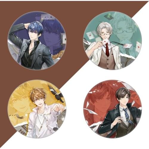 Anime Tears of Themis Vilhelm Marius Raven Cute Badge Button Brooch Pins Cosplay Cartoon Collection Clothing Decor Gifts