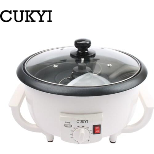 CUKYI Household Electric Coffee Bean Roaster Nuts Bean Baker Popcorn Roasting Machine Grain Dryer Non-stick Coating 110V/220V