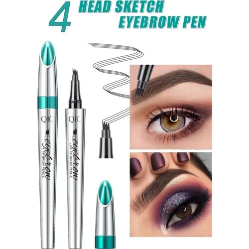 1Pcs four-pronged eyebrow pencil waterproof and sweat proof makeup color wild micro-carved four-headed eyebrow pencil liquid