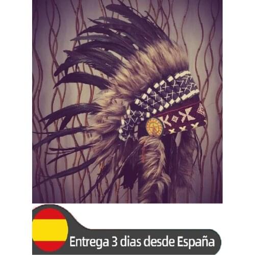 Native American Indian Inspired Feather Headdress(Length: Short) costume . Handmade