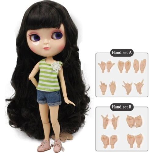 ICY DBS doll small breast azone body black hair with bangs natural skin 30cm with hand set No.280BL950