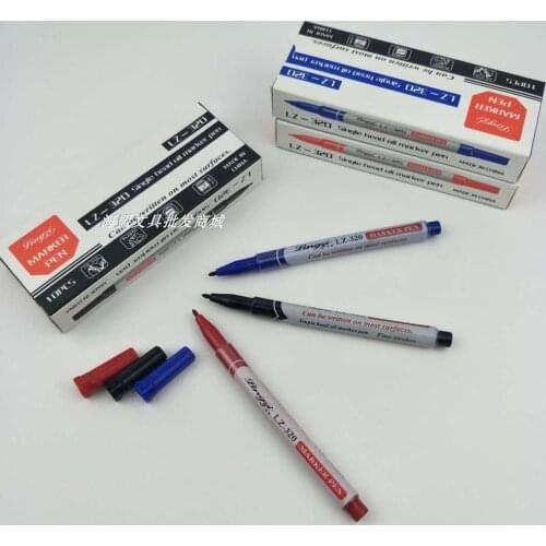10pcs SET Small headed marker pen Mark Oily Optical Disc Glass Ceramic plastic marker signature marker pen Zebra same style