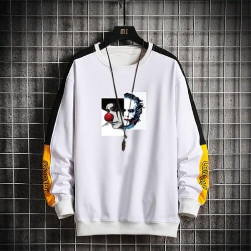EL BARCO Funny Print Hip Hop Hoodies Sweatshirt Men Autumn Cotton Black Tops Coat Harajuku Blue White Male Jackets Grey Shirts