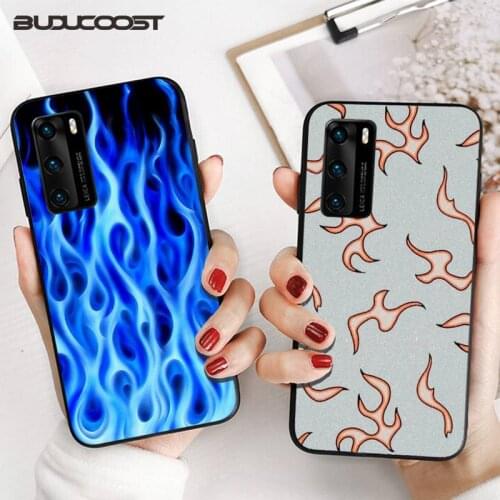Reall Burning Flame Fire TPU Soft Phone Case for Huawei P20 P30 P20Pro P20Lite P30Lite P10 P Smart plus P10Lite P40 Pro P40 lite