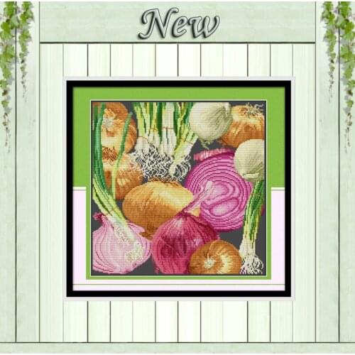 The Onion,11CT Counted Printed on Canvas DMC 14CT Cross Stitch kits,Embroidery Set Needlework,Dining house Home wall Decoration