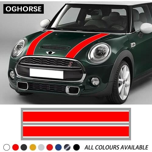 Car Hood Sticker Engine Cover Bonnet Stripe Decal For MINI Cooper R55 R56 R60 F54 F55 F56 F60 R50 R53 R58 R59 R61R57 Accessories