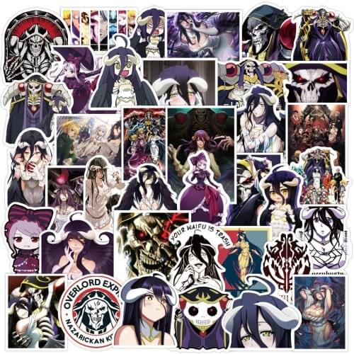 10/50Pcs Anime Overlord Retro Stickers For Home Living Room Decoration Kraft Stickers Painting Stickers Decals