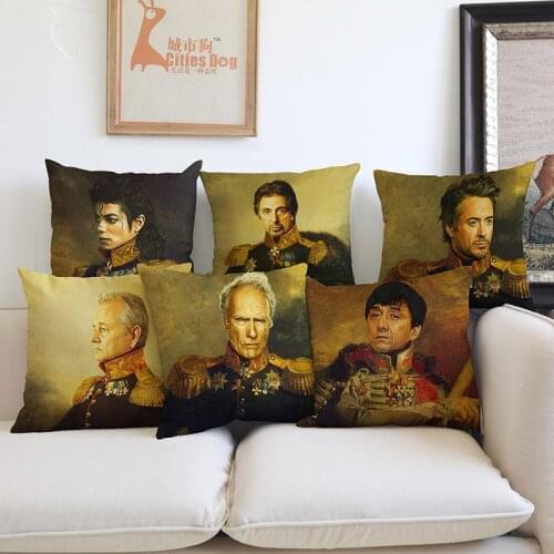 Russian Classical Painting Style Celebrity Star Wear General Costume Image Pillow Case Sofa Decoration Cushion Cover 45x45cm