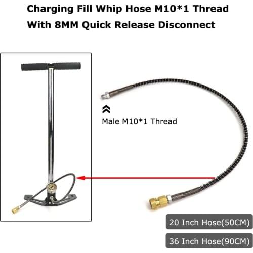 New Paintball Gun Airsoft PCP Air Rifle High Pressure Hose W/8mm Quick Disconnect for Hand Air Pump M10*1 Thread Acessorios