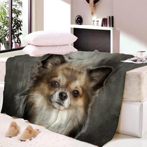 Custom DIY Throw Blanket on Bed 3D Dog Animal Fleece Blanket Springer Spaniel Bedspreads Brown Thin Quilt