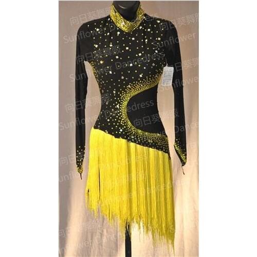Black latin dance dress women competition latin dance competition dress for girls latin dancing dress adult fringe dress tassel