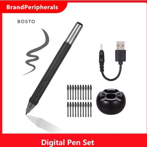 BOSTO Rechargeable Pen Digital Pen 8192 Levels Pressure Stylus Pen for BOSTO 13HD/16HD/16HDK/16HDT/22UX