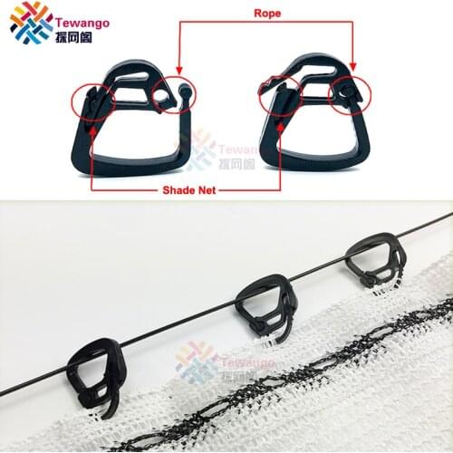 Tewango 50pcs-Pack Pest Net Shade Sails Privacy Screen Tarp Hang Hooks Sun Sail Shade Canopy Kit Accessories Garden Tools