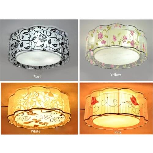 Simple Country 19" Round Fabric Lampshade Ceiling Light Free Shipping Bedroom Romantic Rest Room Study Room Ceiling Light