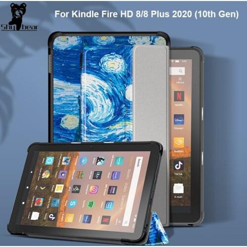 Slim Magnetic Case for Fire HD 8 Plus Cover for Kindle Fire 10th 8'' Inch Stand Tablet Funda Capa