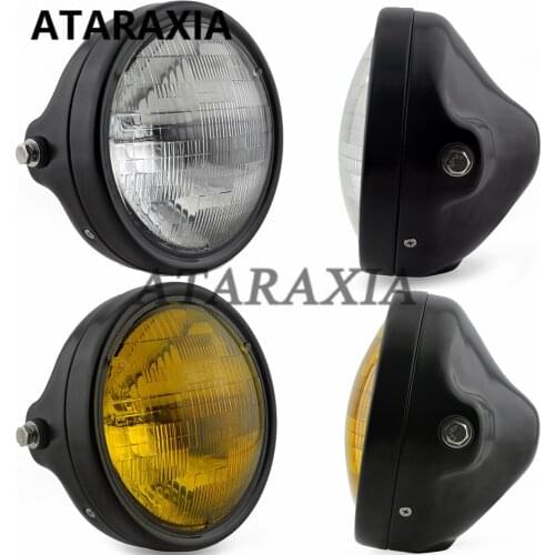 Vintage Motorcycle Headlamp Head Light Sealed Beam Hi Low Beam Motorcycle 7” Headlight for Harley Dyna Sportster Cafe Racer