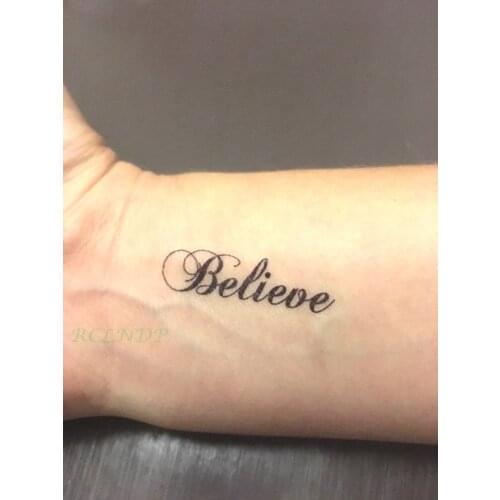 Waterproof Temporary Tattoo Sticker "Believe" English letter alphabet tatto stickers flash tatoo fake tattoos for girl