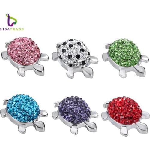 Snap Jewelry 5PCS "Tortoise" snap button Fit Snap Button Bracelet and Pendant Rhinestone Delicate LSSN01*5--LSSN01-6*5