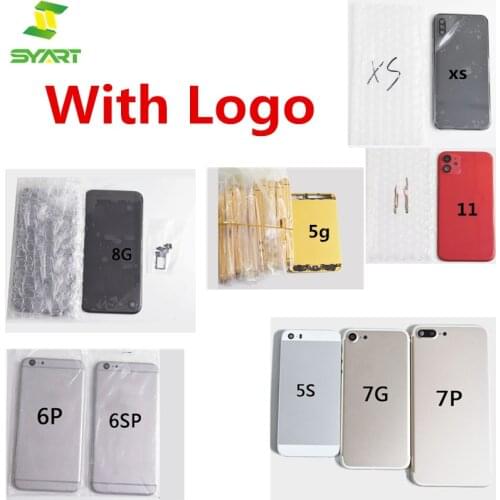 For iPhone XS 11 8 7 6 PLUS 5G Back Cover Middle Frame Chassis Assembly Battery Door Rear Chasis With Logo