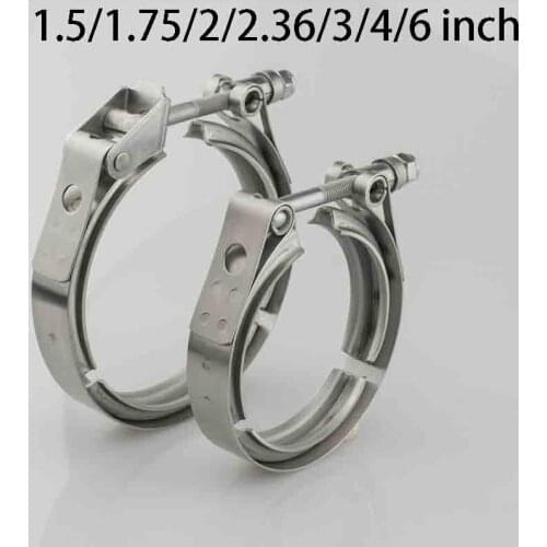 1.5/1.75/2/2.36/3/4/6 inch V-Band Clamp Stainless Steel Exhaust Downpipe Clamp Flat Flange Assembly