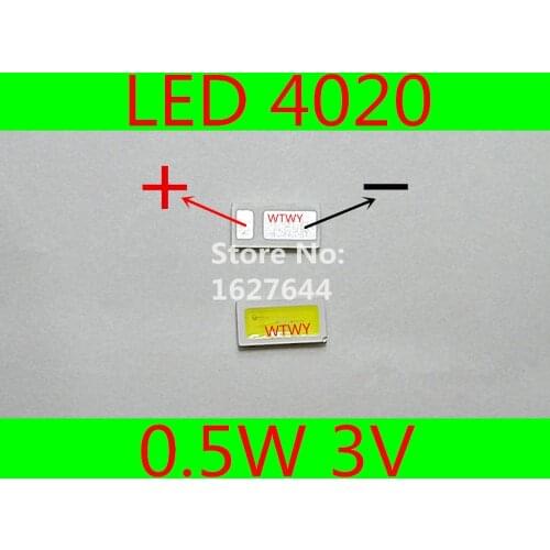 1000pcs AOT LED 4020 LED Backlight TV High Power 0.5W 3V 48LM LED Backlight Cool white For LED LCD TV Backlight Application
