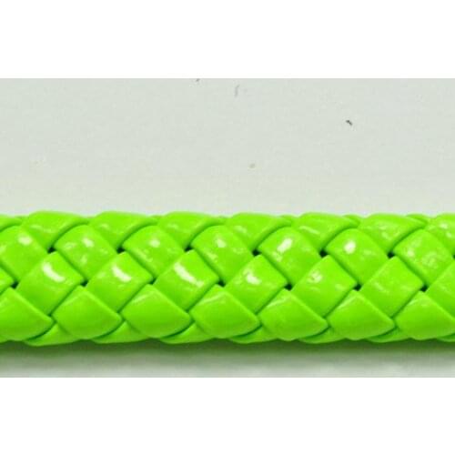 16.4 Feets Neon Green Flat Braided Bolo Synthetic Leather Cord 10X4mm