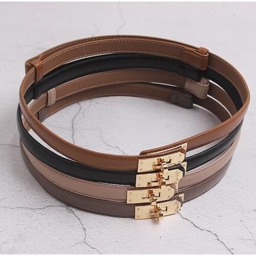 2020 Luxury Cow Leather Women Waist Belt Slim Corset Strap Dress Shirt Belt Autumn Spring Genuine LFemale Eather Belt Caestus