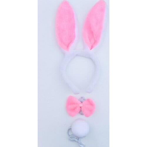 3pcs/set Halloween Christmas Costume Rabbit Bunny Ears Headband Funny Cute Plush Hair Band For Festival Soft Lovely Hairband