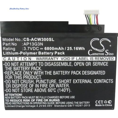 Cameron Sino 6800mAh Battery AP13G3N for Acer Iconia W3, Iconia W3-810, ZEIV4