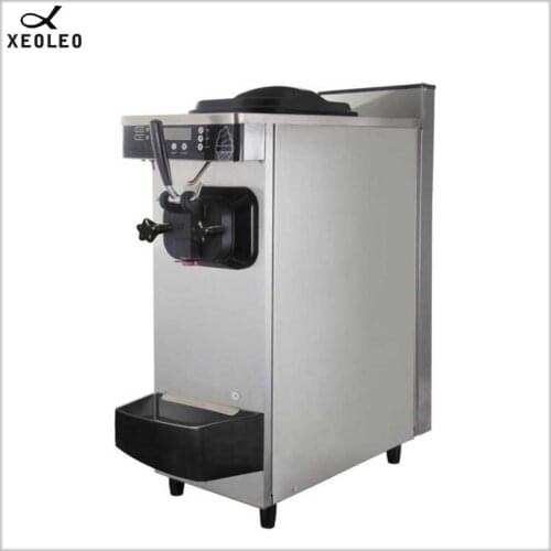 XEOLEO Pasteurization Ice cream machine Commercial Pre-cooling Soft Ice cream maker with Puffing pump&Hopper mixer 1.5HP R404a