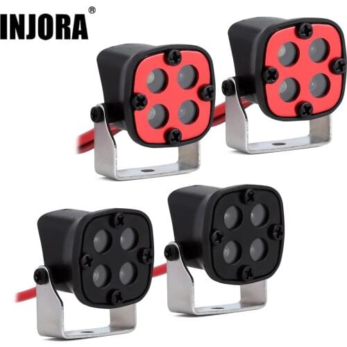 INJORA RC Car LED Roof Lights Headlights Round Spotlight for 1/10 RC Crawler Axial SCX10 90046 Traxxas TRX4 TRX6 Redcat Gen8