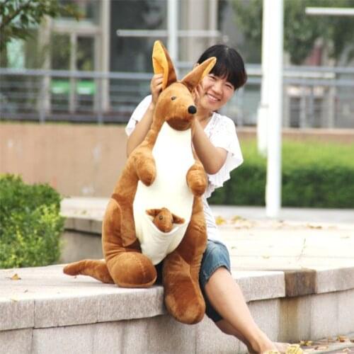 Large 120cm cartoon kangaroo plush toy soft throw pillow toy Christmas gift h729