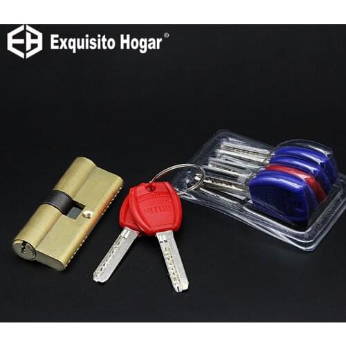 Door Cylinder Hardware Biased Lock 65-110MM Cylinder AB Key Anti-Theft Entrance Brass Door Lock Lengthened Core Extended Custom