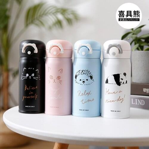 Sloby ins Harajuku cartoon snap flask wholesale 2019 cross-border stainless steel straight cup gift cup T7215