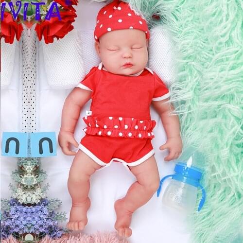 IVITA WG1510 47cm 3.7kg Hot Sale Twins Eyes Closed Full Body Silicone Reborn Bebe Dolls Alive Brinquedos for Girls Baby Toys