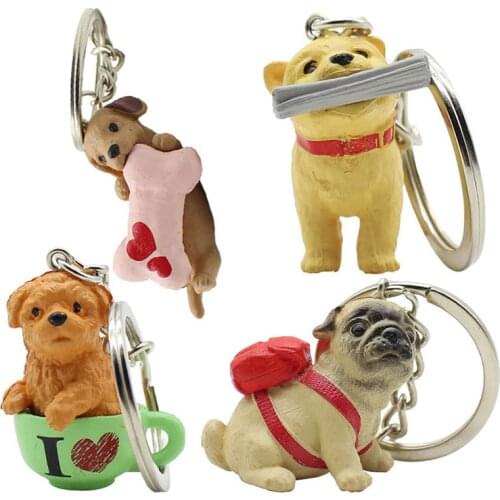 Classic Keychain Resin Pekinese Decoration Fashion Cartoon Bag Hand Rope Pendant Multicoloured Keychain Cute Couple Gift A177