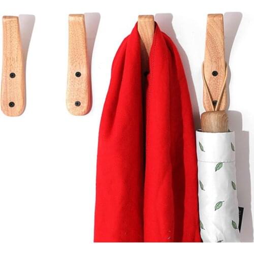 Creative Wooden Wall Hanging Coat Hook Load-bearing Modern Clothes Hooks Solid Wood Hanger Home Decoration For Room
