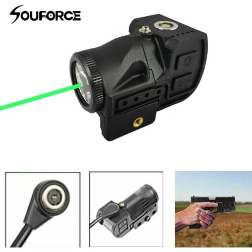 Green Dot Laser Sight Flashlight Laser Combo White Light with Rechargeable Battery For Handgun Tactical Hunting
