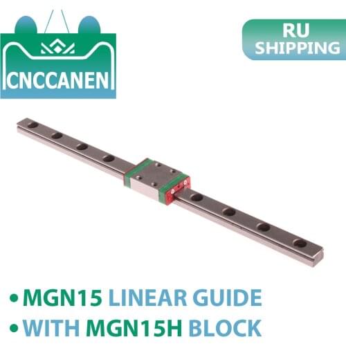 CNC Parts MGN15 15mm Miniature Linear Rail Slide Length 300 330 350 400 500 600 1000mm MGN Linear Guide + MGN15H Carriage Block