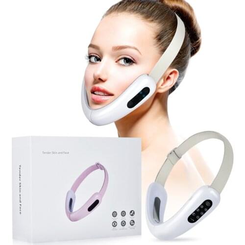 Facial Massager Chin Lift Belt LED Photon Therapy Face Slimming Vibration Device Cellulite Jaw Face Lifting Machine Dropship