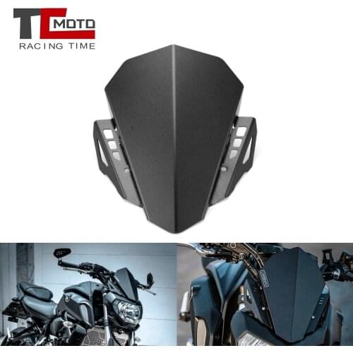 Motorcycle Aluminum Front Windshield Windscreen Airflow Wind Deflector For Yamaha MT07 FZ07 MT FZ 07 MT-07 FZ-07 2018 2019 2020
