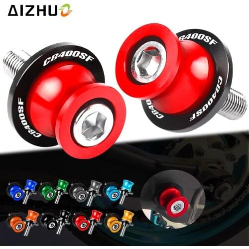 Motorcycle CB 400 Accessories CNC Aluminum Swingarm Spools M8 FOR HONDA cb400 CB400SF 1992-1998 1997 Stand Screws CB400 SF LOGO