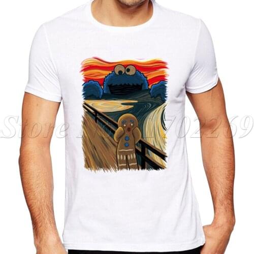 High Quality 2019 Newest The Cookie Muncher design Men T-Shirt Short Sleeve Fashion Cookie Scream Printed Tops Summer Cool Tees