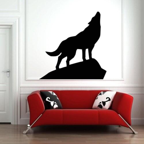 Wall Stickers Decor Wolf Wild Animal Howl Mural Room Art Bedroom Boys Room Wall Decal Pattern Removable Waterproof B066