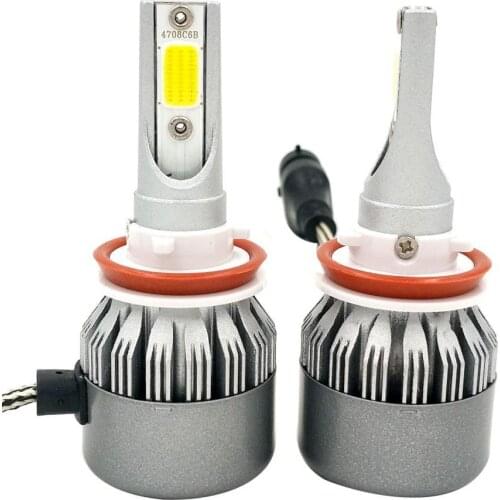 New 2Pcs H8 H9 H11 1200W 6000K Super Bright LED Light Car Vehicle Headlight Bulb