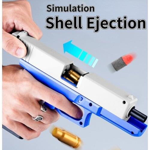 New Glock Toy Pistol Plastic EVA Foam Darts Bullets Gun Simulation Model Pistol Beginner Aim Train Handgun Air Gun Boys DIY Gift