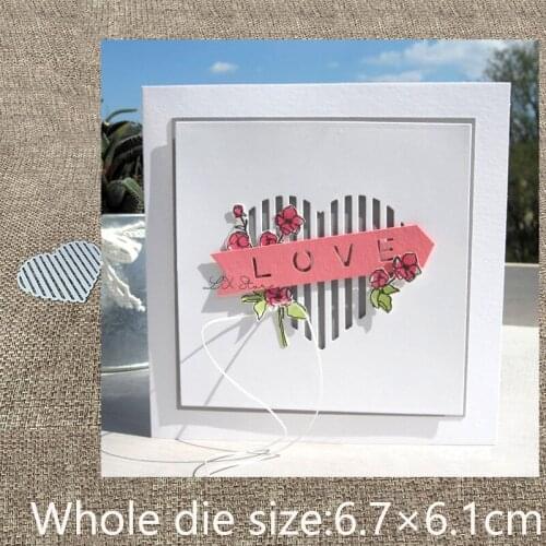 New Design Craft Metal stencil Cutting Dies stripe heart decoration scrapbook die cuts Album Paper Card Craft Embossing