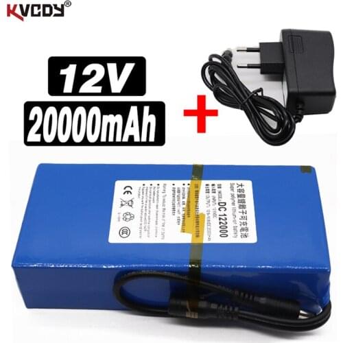 New 12V 20000 mah lithium ion rechargeable battery, high capacity ac power charger with 4 kinds of traffic development+Charger