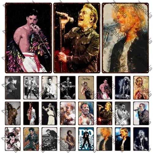 Pop Singer Metal Tin Sign Metal Plaque Wall Art Metal Poster Wall Stickers for Bar Pub Club Cafe Shop Home Decoration 20X30Cm